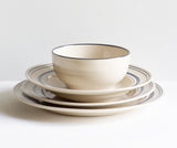 Handmade Porcelain Simple Bowl with Black Rim