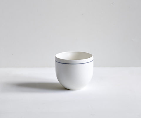 Handmade Porcelain Beaker with Grey Line