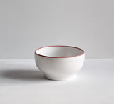 Handmade Porcelain Simple Bowls with Coloured Rim