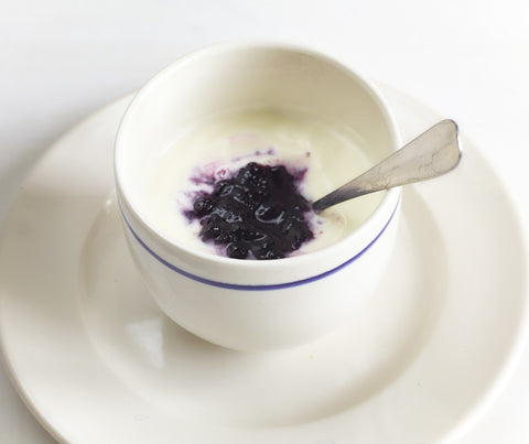 Handmade Porcelain Beaker with Cobalt Blue Line