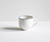 Handmade Porcelain Simple Mugs with Coloured Rim