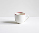 Handmade Porcelain Simple Mugs with Coloured Rim